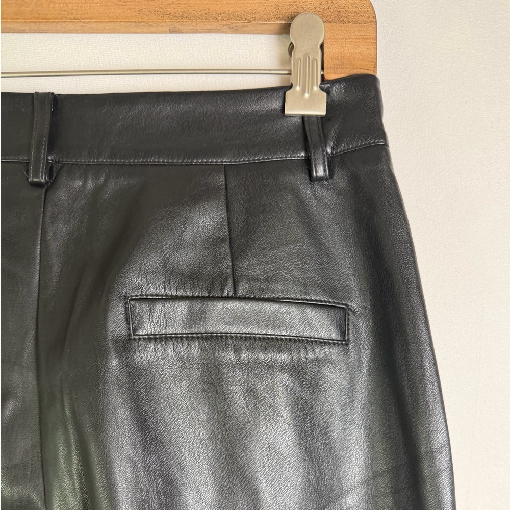 THE KRIPT Women’s Black Faux Leather Straight Leg Pants Y2K Moto Minimalist Sz M - Picture 10 of 10